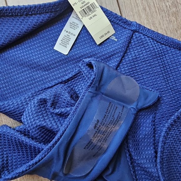 Aerie Blue and Black Bikini Bottoms - Picture 3 of 4